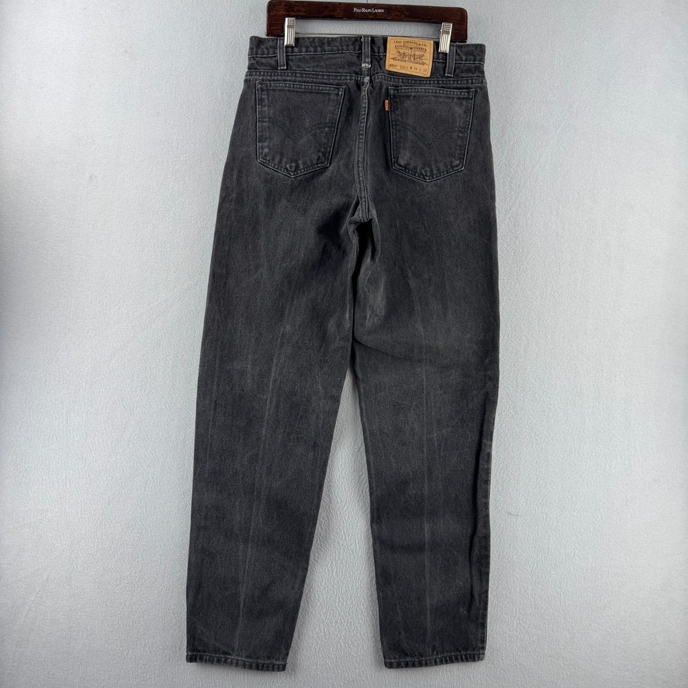 Vintage Levis Jeans Mens 34x32 (Fits 31x31) Black 550 Relaxed Tapered Orange Tab